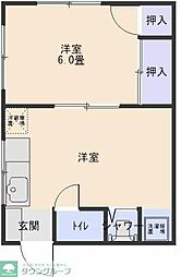 静翠荘 1DKの間取図画像