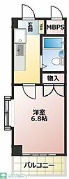 小杉フラワーハイツ 1Kの間取図画像
