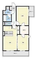 エルミタージュ 2LDKの間取図画像