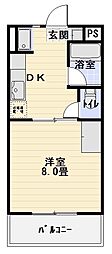 マーベラス12 1DKの間取図画像