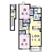 エスト・ノール　B 202 ｜ 長野県佐久市岩村田（賃貸アパート2LDK・2階・58.86㎡） その2