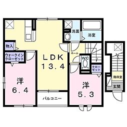 ゼン・クオーレ佐久平 2LDKの間取図画像