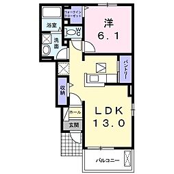 西軽井沢ウエストフォレストB 1LDKの間取図画像