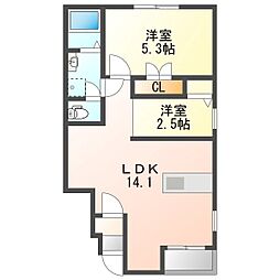La  tour  net. huit 2LDKの間取図画像