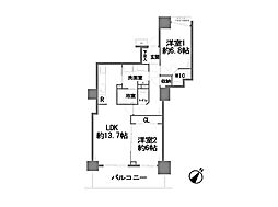パークシティ大宮セントラルタワー 2LDKの間取図画像