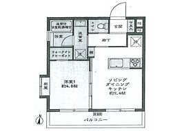 キャニオンマンション西日暮里 1LDKの間取り