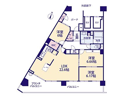 3LDK 間取り
