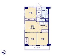 ベルエア第一川口 3LDKの間取図画像