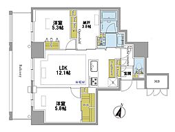 ザ・大宮タワーズ 2SLDKの間取図画像