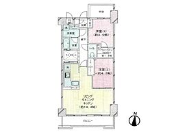 ライオンズマンション浦和第5 2LDKの間取図画像