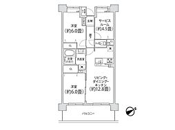 コスモ川口シティアベニュー 2SLDKの間取図画像