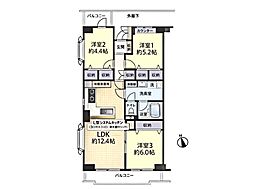 ルミナス常盤 3LDKの間取図画像
