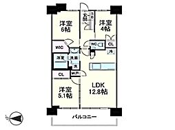 プレミスト川口並木 3LDKの間取図画像