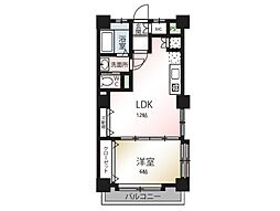 川口ファミリーマンション 1LDKの間取図画像
