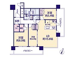 URAWA THE TOWER 3LDKの間取図画像