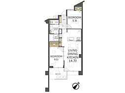 クレール川口 2LDKの間取図画像