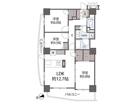 3LDK 間取り
