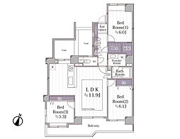 コープ野村ツイン・エル与野1号棟 3LDKの間取図画像