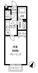 西武新宿線 西武柳沢駅 徒歩3分の賃貸アパート 2階1Kの間取り