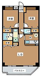 西武池袋線 中村橋駅 徒歩17分の賃貸マンション 1階2LDKの間取り