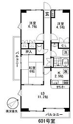 藤和シティホームズ千歳烏山 3LDKの間取図画像
