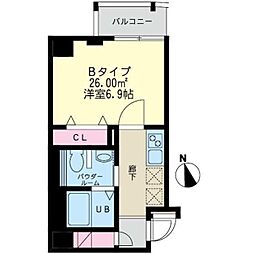 一真舎 1Kの間取図画像