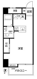 プリ・ヴェール新中野 ワンルームの間取図画像