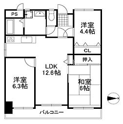 ふぁみーゆ松原 3LDKの間取図画像