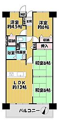 ライオンズマンション大阪狭山壱番館 4LDKの間取図画像