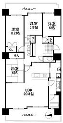 南貴望ヶ丘パークホームズ 4LDKの間取図画像