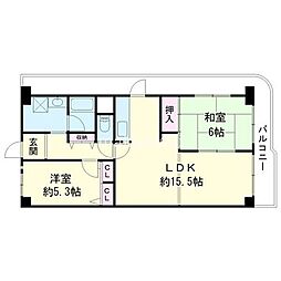 泉北星和台コーポラス 2LDKの間取図画像