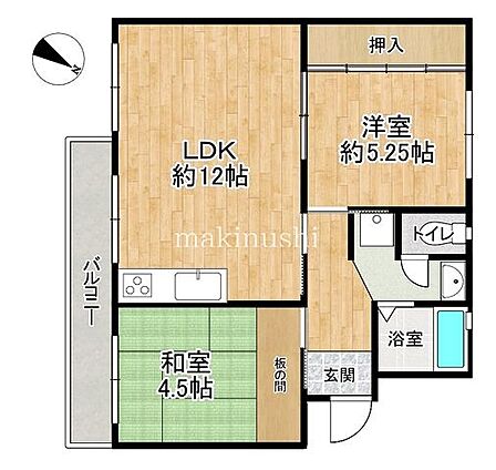 2LDK 間取り