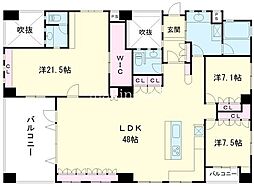 エル羽衣 3LDKの間取図画像