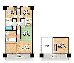 ライオンズマンション金剛寺池台 4LDKの間取図画像