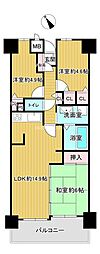 クローバーハイツ南花台 3LDKの間取図画像