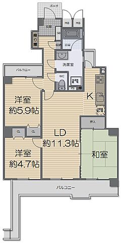 間取り 藤和諏訪山ホームズ 3階/-