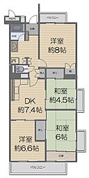 鈴蘭泉台第2ハウス3号棟 4DKの間取図画像