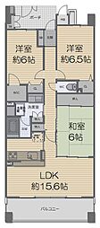 須磨シーサイドヒルズ 3LDKの間取図画像