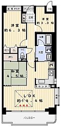 サンワプラザ須磨・山の手 3LDKの間取図画像