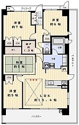 ハピアス西神南 4LDKの間取図画像