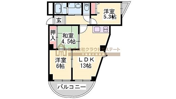 ステラ田中町 ｜兵庫県神戸市東灘区田中町2丁目(賃貸マンション3LDK・3階・64.62㎡)の写真 その2