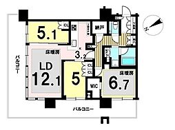 シティタワー新宿 3SLDKの間取図画像