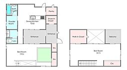 裾野市茶畑　中古戸建 2SLDKの間取り