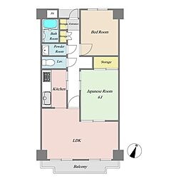 ビューパレー三島 2LDKの間取図画像