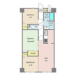 御殿場レックスハイツ 2LDKの間取図画像