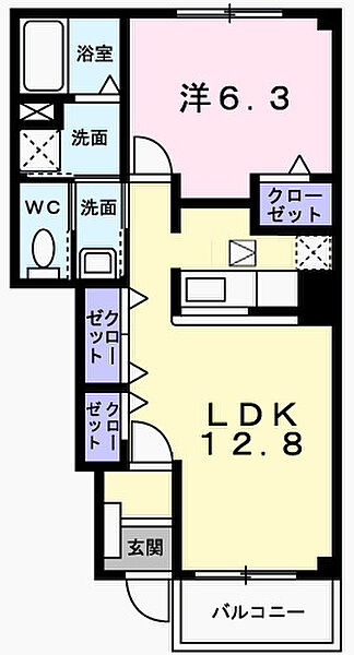 アメニティ・アミノウチＡ 104｜兵庫県姫路市広畑区西蒲田(賃貸アパート1LDK・1階・46.74㎡)の写真 その2