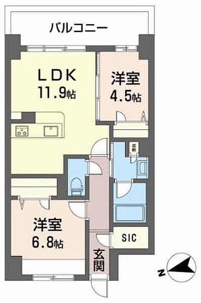 ケイマン 306｜兵庫県姫路市東延末1丁目(賃貸マンション2LDK・3階・57.06㎡)の写真 その2