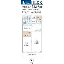 KS Grand River 306 ｜ 兵庫県姫路市忍町（賃貸マンション1LDK・3階・53.69㎡） その2