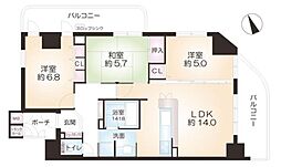 リベール姫路パークアベニュー 3LDKの間取図画像