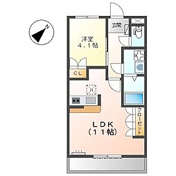 サニースクエアー2 1LDKの間取図画像